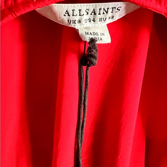 All Saints Amor low back maxi dress in Berry Red NWT size US 4 - Picture 9 of 13